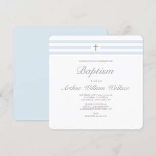 Simple elegancia chicos invitación al bautismo