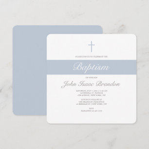 Simple elegancia invitación al bautismo - Chicos