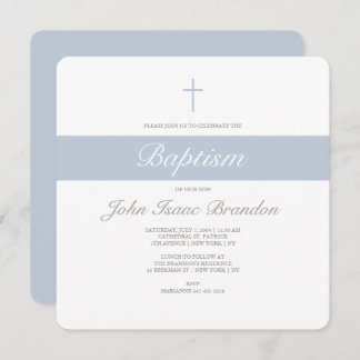 Simple elegancia invitación al bautismo - Chicos