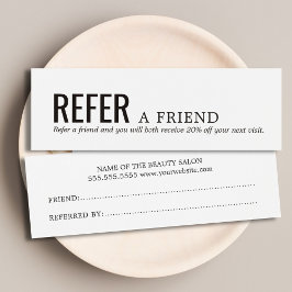 Simple Elegant Black and White Referral Card