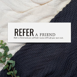 Simple Elegant Black and White Referral Card