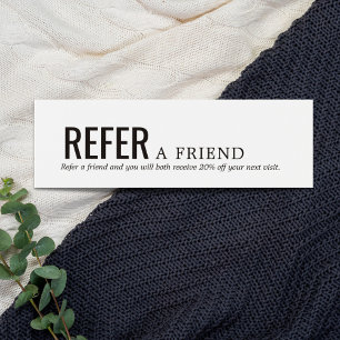 Simple Elegant Black and White Referral Card