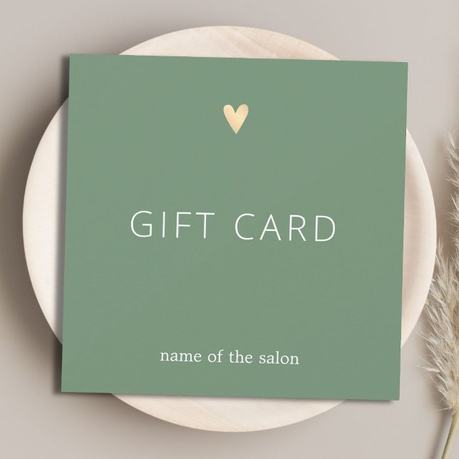 Simple Elegant Green Faux Gold Heart Beauty (Subido por el creador)