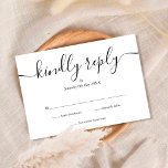 Simple Elegant Script Black and White RSVP Card<br><div class="desc">A simple elegant black and white signature script RSVP card with your details set in chic typography. Designed by Thisisnotme©</div>