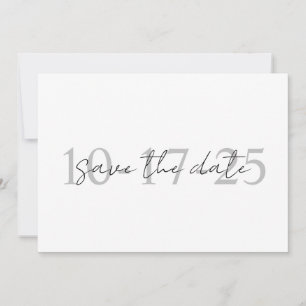 Simple Elegante Boda Guardar la Invitación de Fech