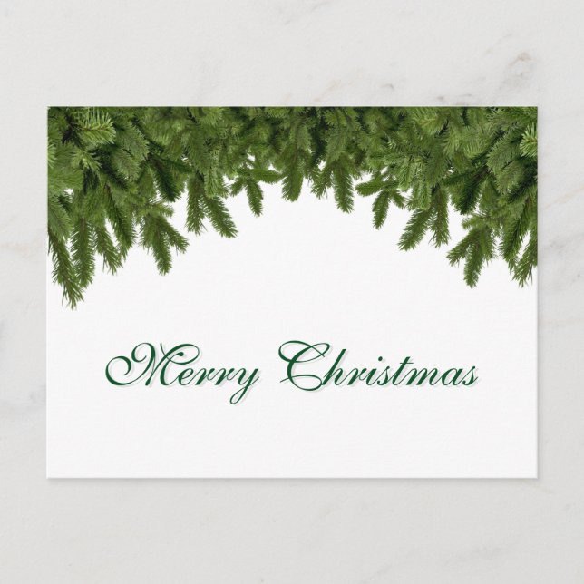 Simple Elegante Decoración de Hoja Verde Navidad F (Anverso)