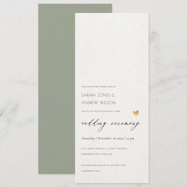 SIMPLE ELEGANTE tarjeta boda DE TIPOGRAFÍA GRIS DE (Anverso / Reverso)