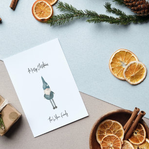 Simple Escandinavia Blue Gnome Feliz Navidad