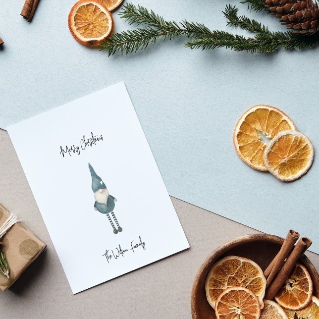 Simple Escandinavia Blue Gnome Feliz Navidad (Subido por el creador)