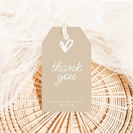 Simple etiqueta de agradecimiento moderna con cora