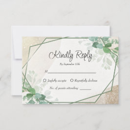 Simple Eucalyptus Greenery Wedding Tarjeta RSVP