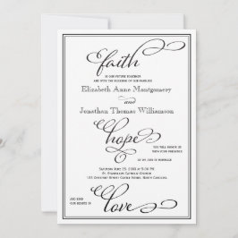 Simple Faith Hope Love Script Invitación a la boda