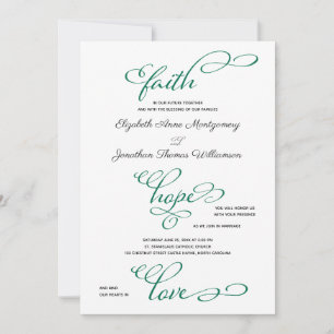 Simple Faith Hope Love Script Invitación a la boda