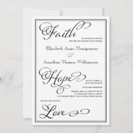 Simple Faith Hope Love Script Invitación a la boda