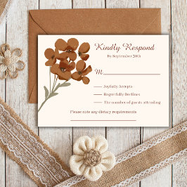 Simple Fall Wildflowers Tarjeta Rastic Wedtic Wedd