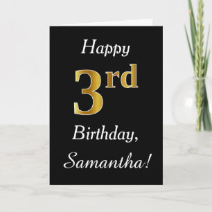 Simple Faux Gold 3Birday + Tarjeta de nombre perso