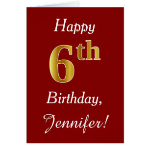 Simple Faux Gold 6Cumpleaños + Tarjeta de nombre p