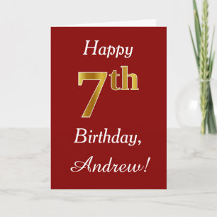 Simple Faux Gold 7Cumpleaños + Tarjeta de nombre p
