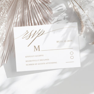 Simple Faux Gold Calligraphy Wedding RSVP
