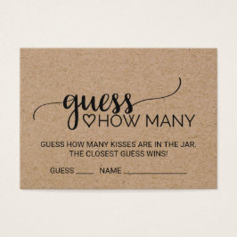 Simple Faux Kraft adivina cuántas tarjetas de beso