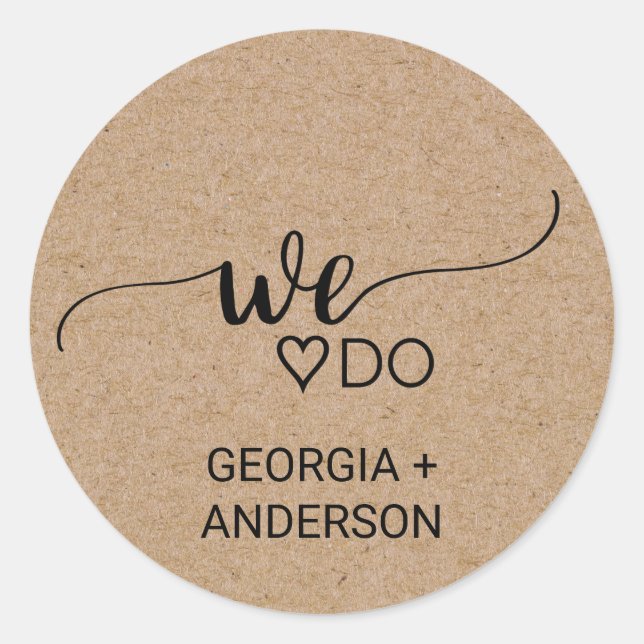 Simple Faux Kraft Hacemos Sello para sobres Boda (Anverso)