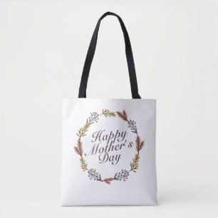 Simple feliz día de la madre: bolsa de tote con fl