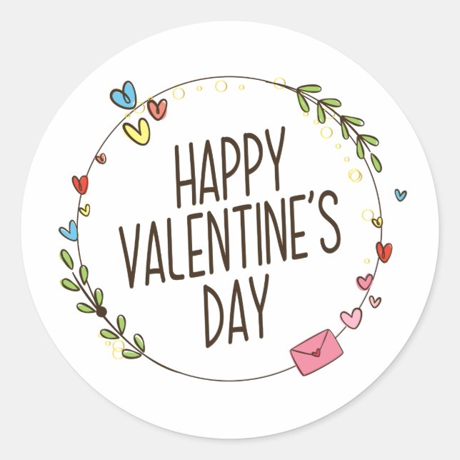 Simple, feliz día de San Valentín | PEGATINA (Anverso)