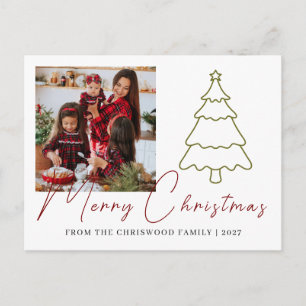 Simple Feliz Navidad árbol de pino familia foto