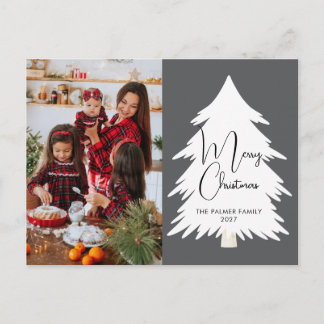 Simple Feliz Navidad árbol de pino familia foto