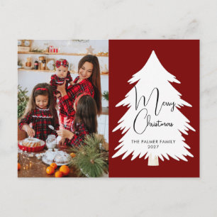 Simple Feliz Navidad árbol de pino familia foto
