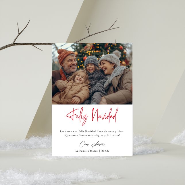 Simple Feliz Navidad Navidades hispanos foto roja (Subido por el creador)