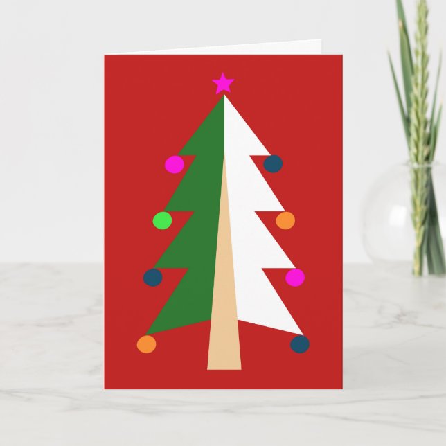 Simple Festividad Árbol de Navidad Tarjeta de Arte (Anverso)