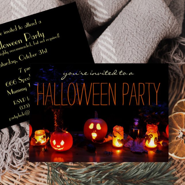 Simple fiesta de Halloween Invitaciones para adult (Subido por el creador)