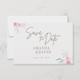 Simple Flor Elegante Boda Salvar La Fecha