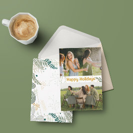 Simple Floral Dos tarjetas de vacaciones fotográfi