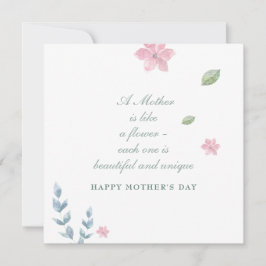 Simple Floral feliz tarjeta de vacaciones del día