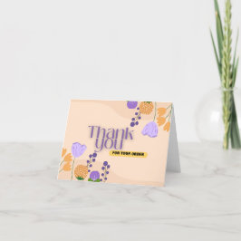 Simple Floral Gracias Por Su Tarjeta De Pedido