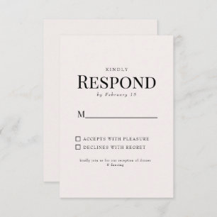 Simple Foliage Rubor Wedding RSVP