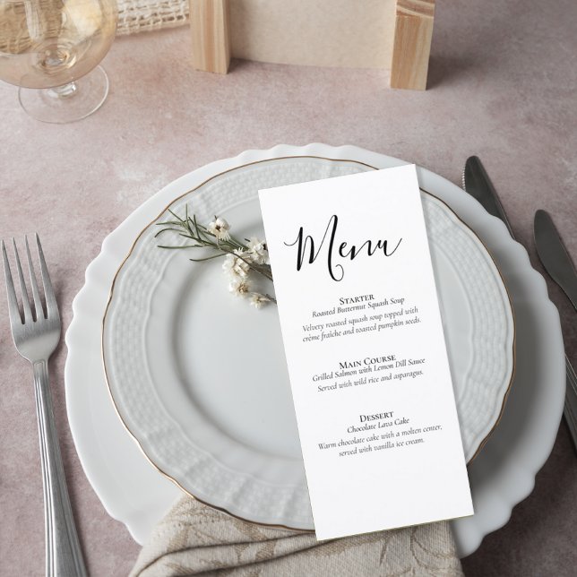 Simple Formal Wedding Menu Card (Subido por el creador)