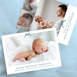 simple foto de arco azul anuncio de nacimiento de