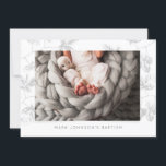 Simple foto Grey Foliage Baptism Party Invitación<br><div class="desc">Disponible aquí: http://www.zazzle.com/selectpartysupplies</div>