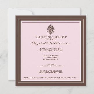 Simple Frame Bridal Shower Invitación (bebe rosa)