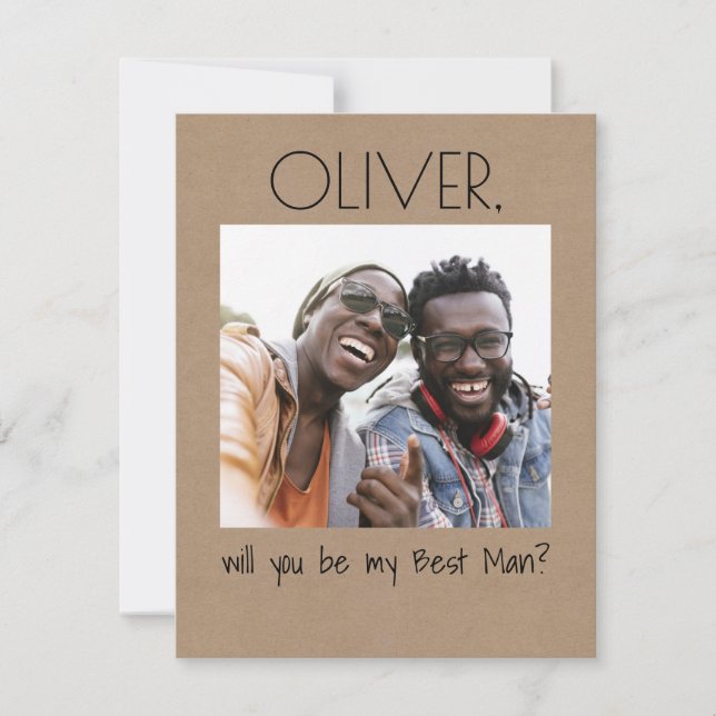Simple Fun ¿Serás mi padrino de boda Foto (Anverso)