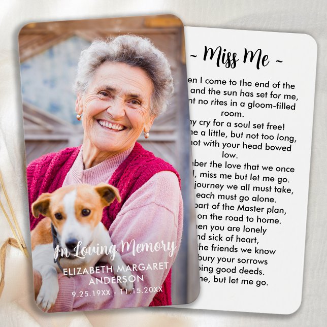 Simple Funeral Moderno Photo Memorial Tarjeta de o (Subido por el creador)