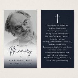 Simple Funeral Sympathy Photo Memorial Prayer Card