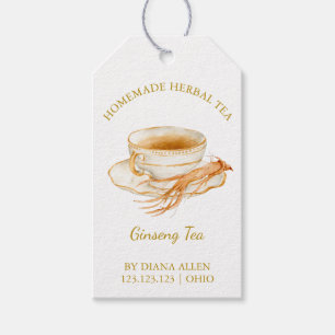 Simple Ginseng Tea Hang Etiqueta l Blanco