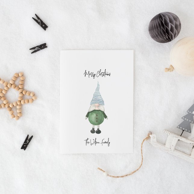 Simple Gnome Verde Escandinavo Feliz Navidad (Subido por el creador)