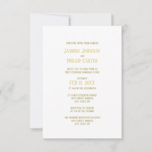 Simple Gold - Invitación de boda/recepción 3x5
