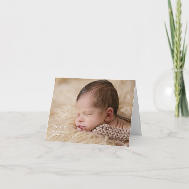 Simple Gracias Anuncio de nacimiento de foto (Anverso)