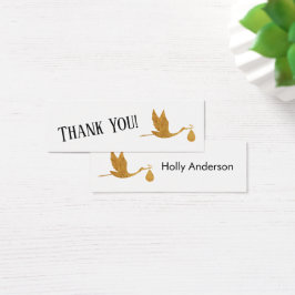 Simple Gracias Faux Gold Stork Insertar Tarjetas